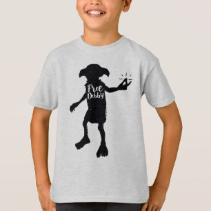 ハリー・ポッター "Free Dobby"シルエットタイポグラフィ Tシャツ
