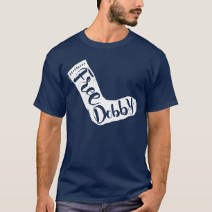 ハリー・ポッター   "Free Dobby"ソックスタイポグラフィ Tシャツ