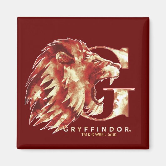 ハリー・ポッター | GRYFFINDOR™ライオンの水彩 マグネット (正面)