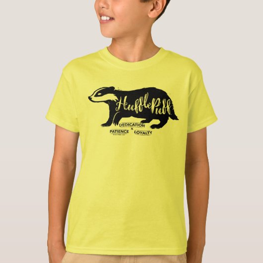 ハリー・ポッター | HUFFLEPUFF™シルエットタイポグラフィ Tシャツ (正面)
