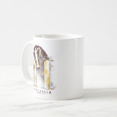 ハリー・ポッター | HUFFLEPUFF™ バッジ 水彩画 コーヒーマグカップ (正面左)