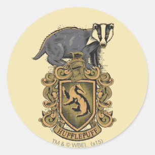 ハリー・ポッター   Hufflepuff Crest with Badger ラウンドシール