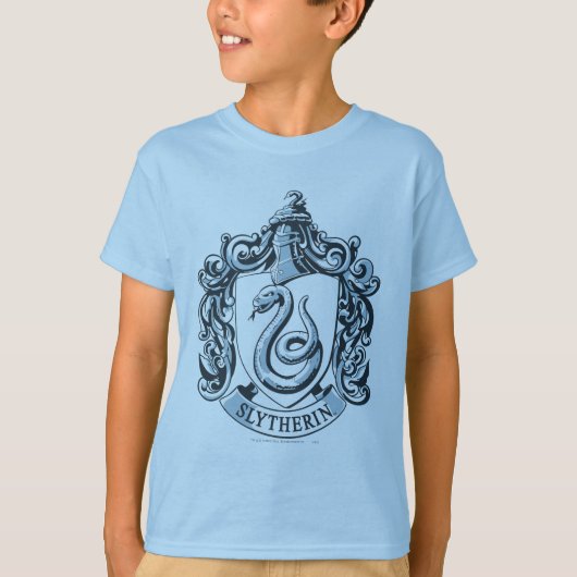 ハリー・ポッター | Slytherin Crest – アイスブルー Tシャツ (正面)