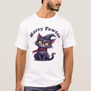 ハリー・ポーター・マジックキャットTシャツ – 面白い魔法使いの猫 Tシャツ