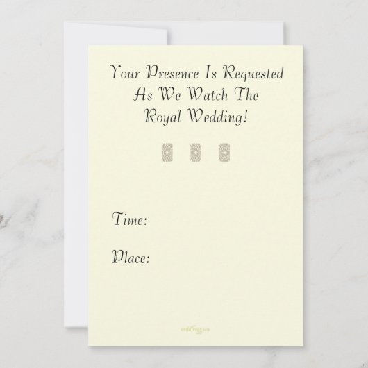 ハリー&メガン·ク王室のラウン招待状(Taupe) 招待状 (裏面)