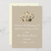 ハリー&メガン·ク王室のラウン招待状(Taupe) 招待状 (正面/裏面)