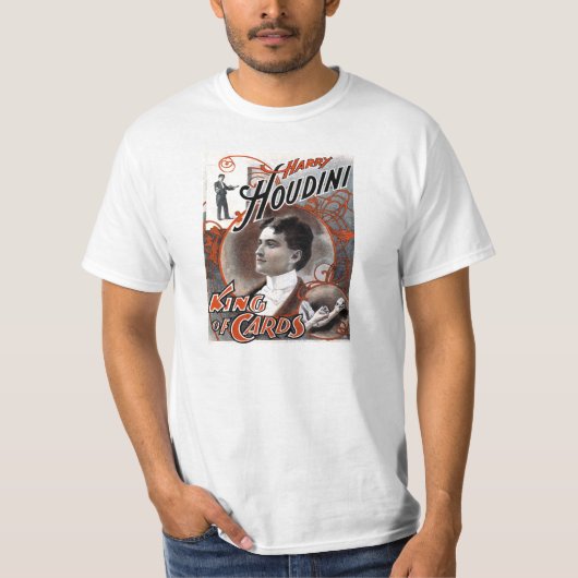 ハリーHoudini -ヴィンテージポスターデザイン Tシャツ (正面)