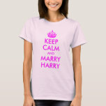 ハリ保ーシャツと結婚 Tシャツ<br><div class="desc">イギリスのWWIIヴィンテージポスター「Keep Calm and Carry On」に基づいた完全にカスタマイズ可能なティー。ポスターのパロディに文言を変えることができる。</div>