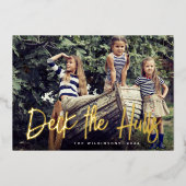 ハルのデッキ |航海のクリスマス写真 箔シーズンカード (正面)