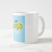 ハルキギリシャの地図図解入りの、写真付きの旅行ポスター ジャンボコーヒーマグカップ (正面右)