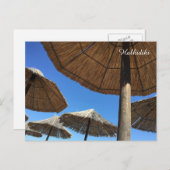 ハルキディキビーチ傘写真はがき ポストカード (正面/裏面)