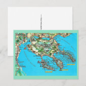 ハルキディキ ギリシャの古地図 ポストカード (正面/裏面)