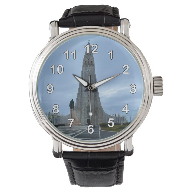 ハルグリムスカーキャ教会カテドラルレイキャビクアイスランド 腕時計 (正面)