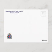 ハルグリムスカークジャとレイフルアイリクソンの像 ポストカード (裏面)