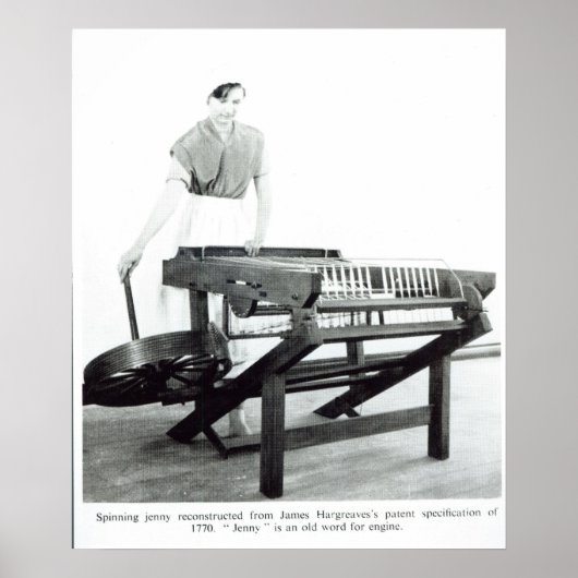ハルグレーブスの「紡績ジェニー」の再構築 ポスター (正面)