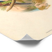 ハルシオンカラリスキングフィッシャーヴィンテージバード ポスター (角)