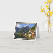 ハルシュタット オーストリアの折りたましい葉書 カード (黄色い花)