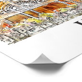 ハルスタットオーストリア旅行水の色の手描き ポスター (角)