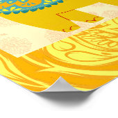 ハルディインディアン結婚のゾウの黄色い歓迎サイン ポスター (角)