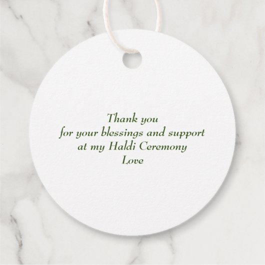 ハルディインディアン結婚の象の黄色い花が好き フェイバータグ (裏面)