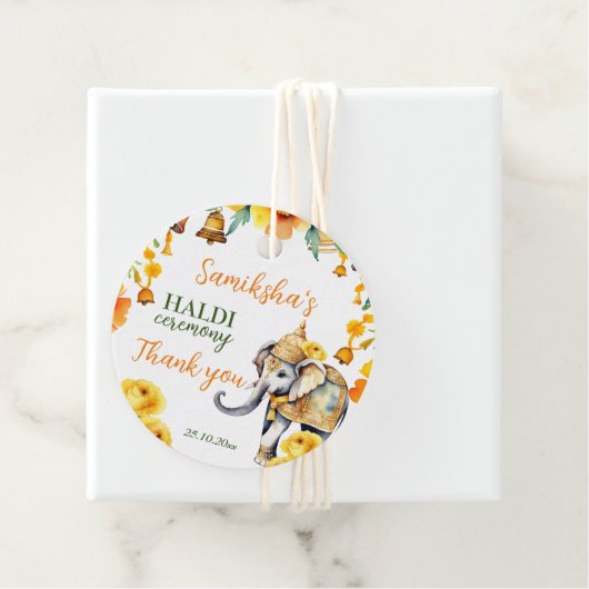 ハルディインディアン結婚の象の黄色い花が好き フェイバータグ (インサイチュ)