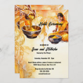 ハルディインディアン花嫁へハラ結婚ディ式 招待状 (正面/裏面)