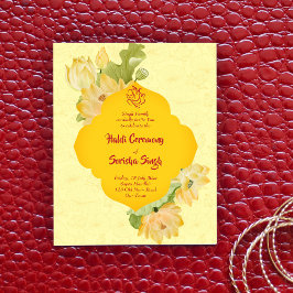 ハルディピティイエローロータスフラワーズバジェット招待状