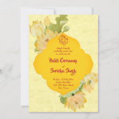 ハルディピティイエローロータス花招待状テンプレート 招待状 (正面)