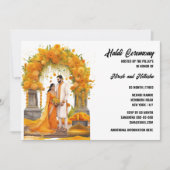 ハルディフローラプレ結婚セレモニーのターメリック家 招待状 (正面)