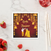 ハルディメンディサンゲインディアン結婚ズマルーンイエロー スタンダードカクテルナプキン (インサイチュ)