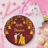 ハルディメンディサンゲインディアン結婚ズマルーンイエロー ペーパープレート (パーティー)