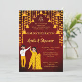 ハルディメンディサンゲインディアン結婚ズマルーンイエロー 招待状 (スタンド正面)