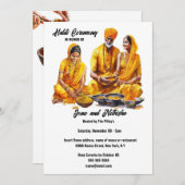 ハルディ家族式ブライダル恵みターメリック 招待状 (正面/裏面)