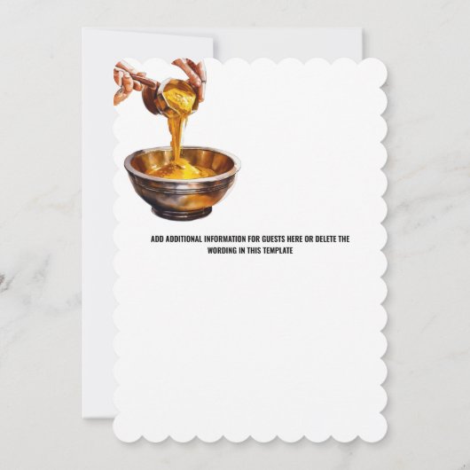 ハルディ式ターメリックインディアン結婚伝統 招待状 (裏面)