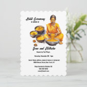 ハルディ式ターメリックインディアン結婚伝統 招待状 (スタンド正面)