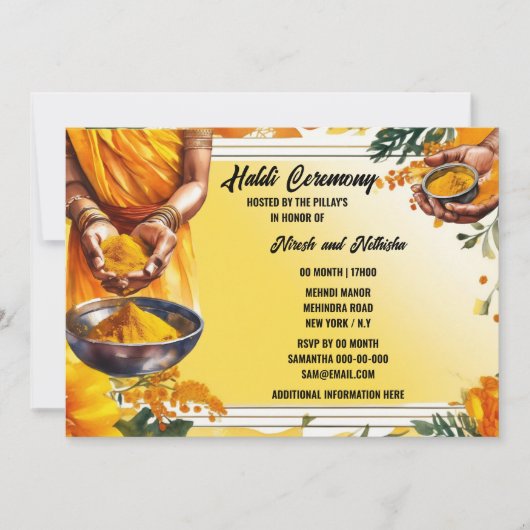 ハルディ式フローラターメリック手花 招待状 (正面)