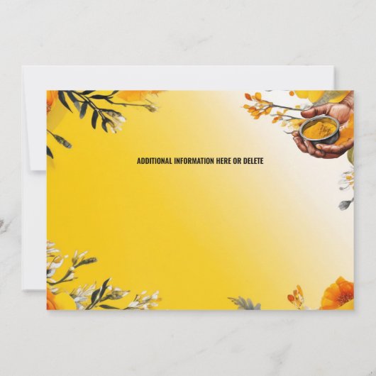 ハルディ式フローラターメリック手花 招待状 (裏面)