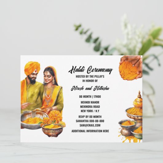 ハルディ新郎新婦フローラ結婚ペースト式 招待状 (スタンド正面)