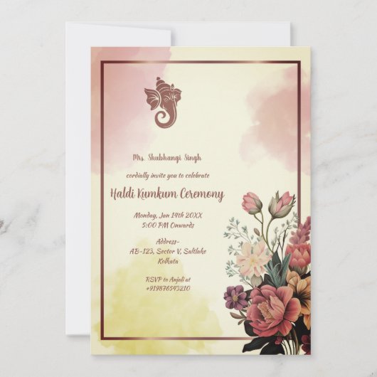 ハルディ・クムクム儀式 招待状 (正面)