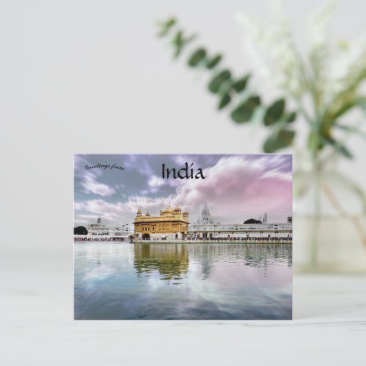 ハルマンディールサヒブゴールデンテンプルアムリトサールインド ポストカード (スタンド正面)