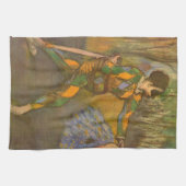 ハルレキンとコロンビーヌ　エドガール・ドガ　ヴィンテージ・アート キッチンタオル (横)