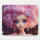 ハルーンかわいいモダン人形フォトグリッドの贈り物 マウスパッド (正面)