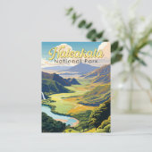 ハレアカラナショナルパークイラストレーションレトロ ポストカード (スタンド正面)