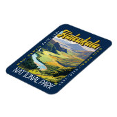 ハレアカラナショナルパークイラストレーション 動揺して マグネット (左側)