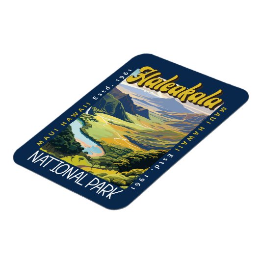 ハレアカラナショナルパークイラストレーション 動揺して マグネット (左側)