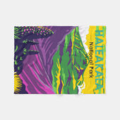 ハレアカラナショナルパークハワイヴィンテージ フリースブランケット (正面(横))