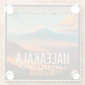 ハレアカラナショナルパークマウイハワイヴィンテージ ガラスコースター (裏面)