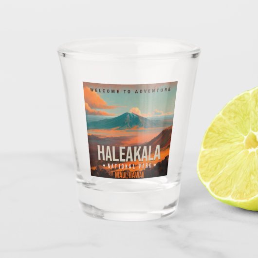 ハレアカラナショナルパークマウイハワイヴィンテージ ショットグラス (正面)