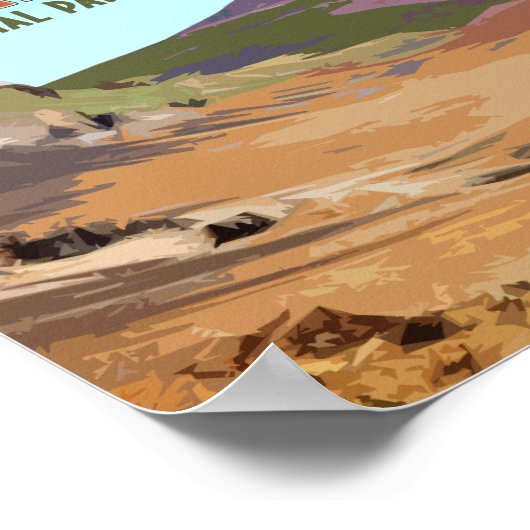 ハレアカラナショナルパークマウイハワイヴィンテージ ポスター (角)