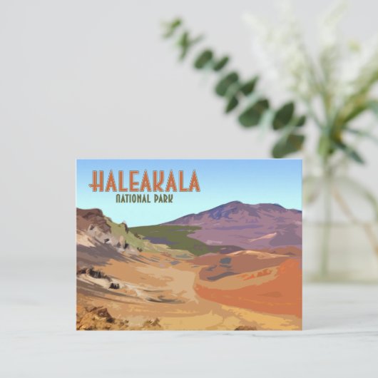ハレアカラナショナルパークマウイハワイヴィンテージ ポストカード (スタンド正面)
